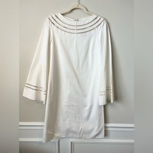 Ralph Lauren Purple Label white cotton dress with bell sleeves size 4